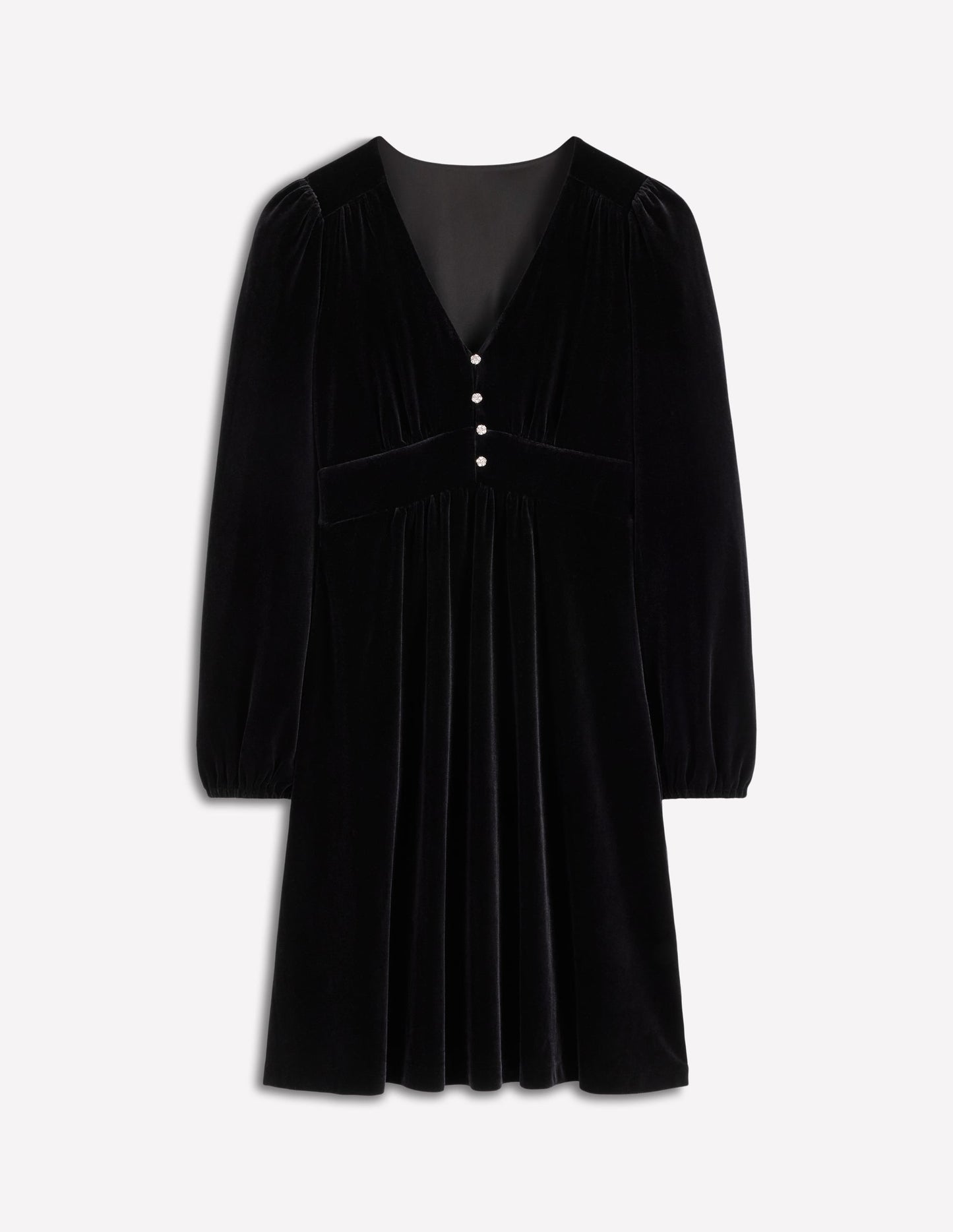 Jocelyn Short Velvet Dress-Black