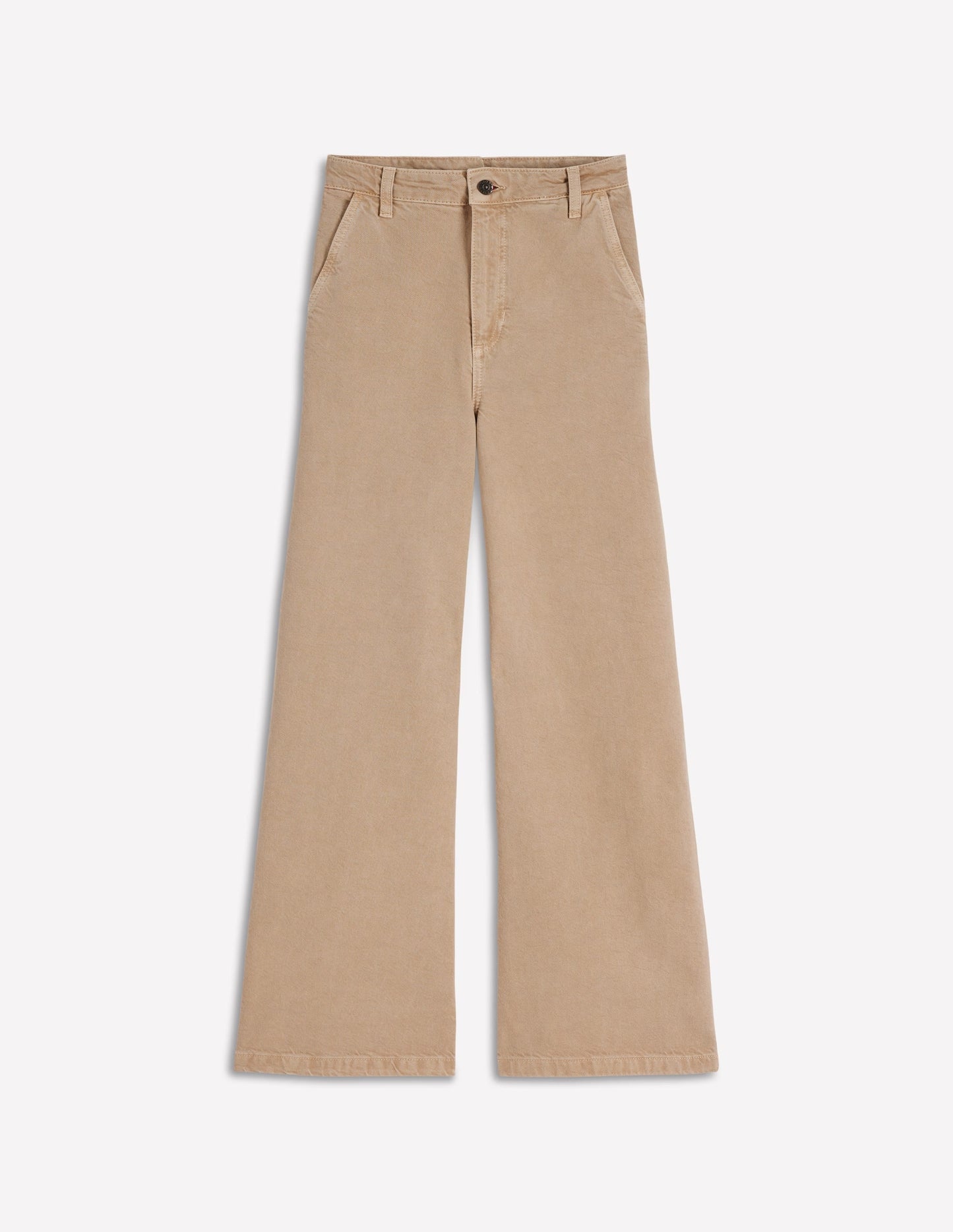 High Rise Palazzo Jeans-Cappuccino
