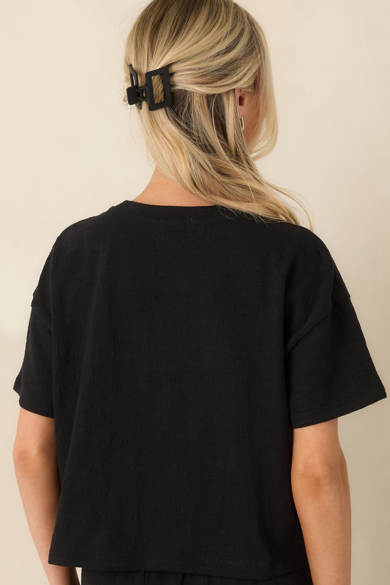 Z Supply Sway Black Textured Cropped Tee