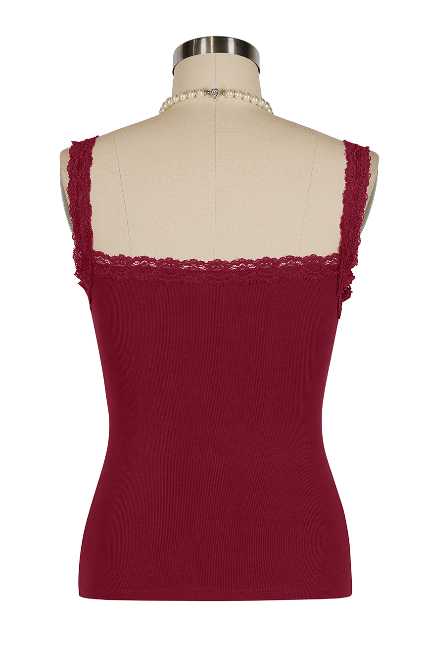 D'Amour Button Up Follies Singlet (Red)