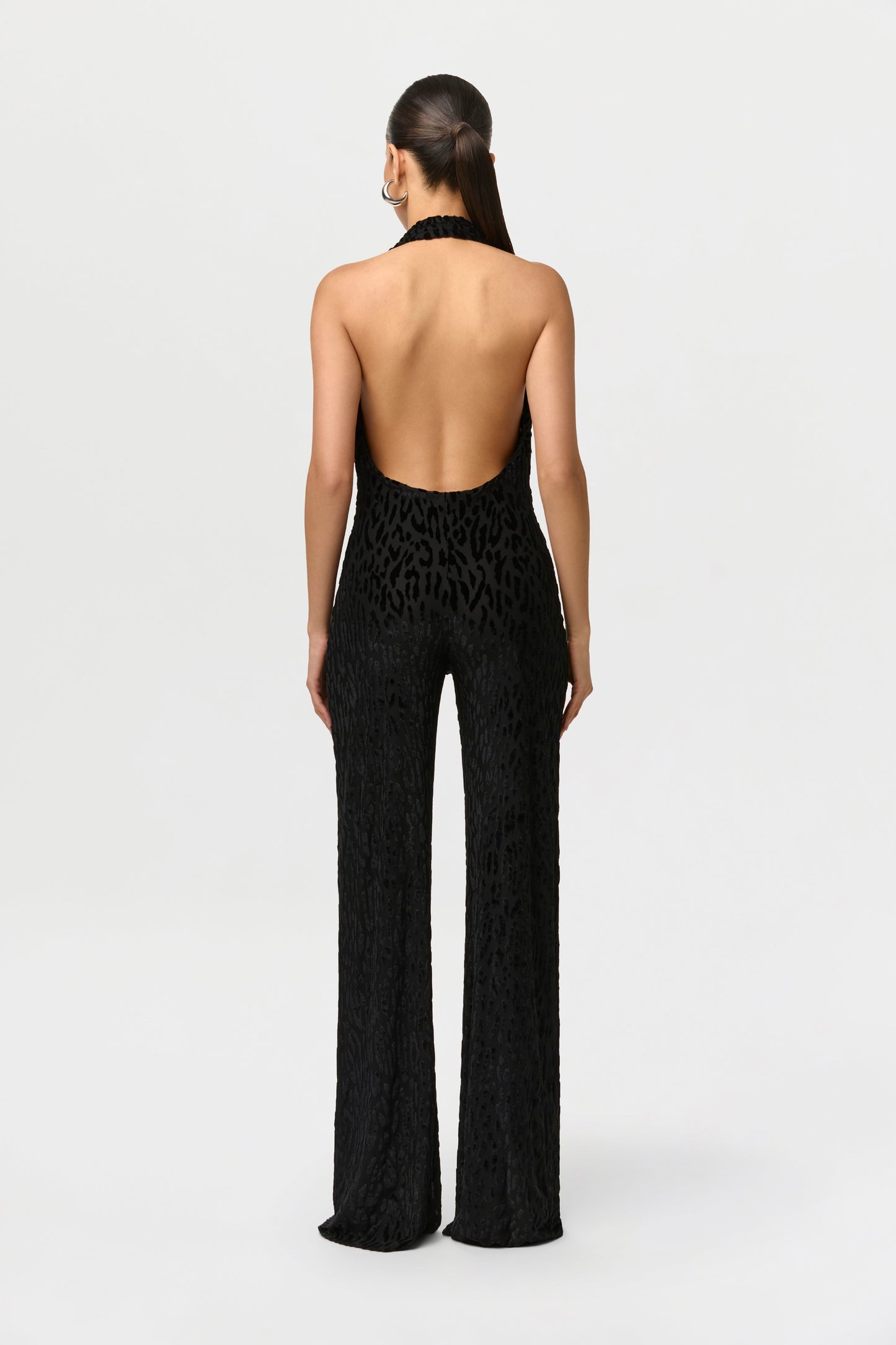 Burnout Halter Open Back Jumpsuit