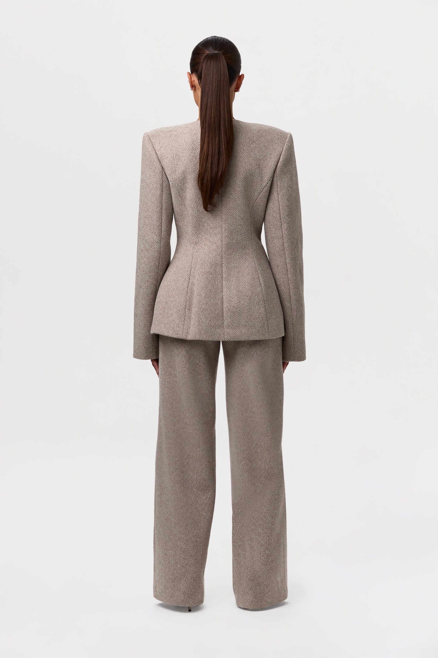 Chevron Suited Button Up Blazer