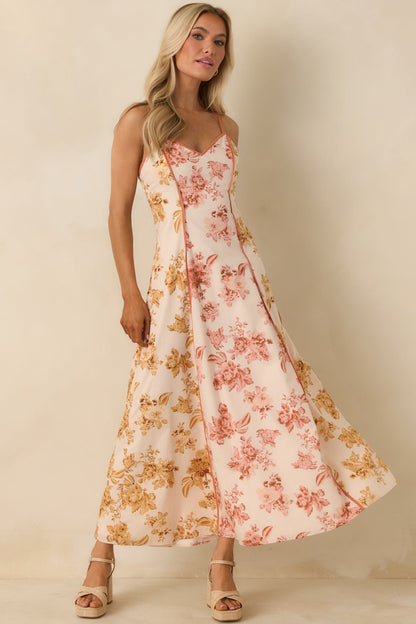 Feeling Like Yourself Rose Pink Floral Print Cotton Maxi Dress