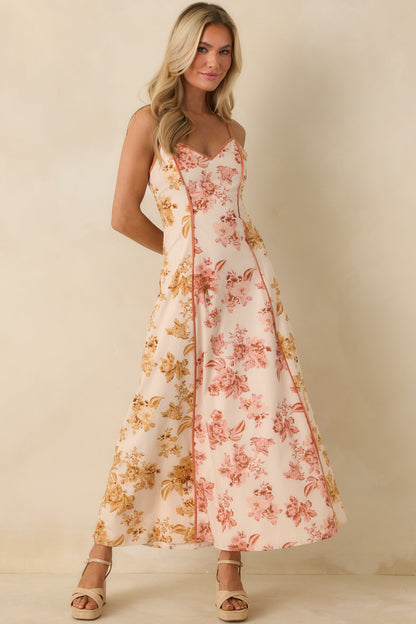 Feeling Like Yourself Rose Pink Floral Print Cotton Maxi Dress