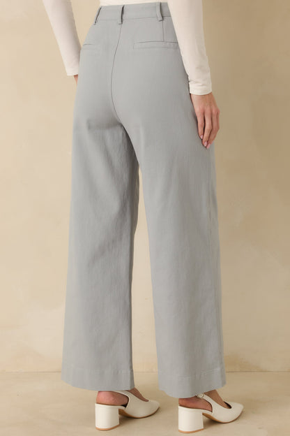 Memories Made Dusty Blue Cotton Wide Leg Pants