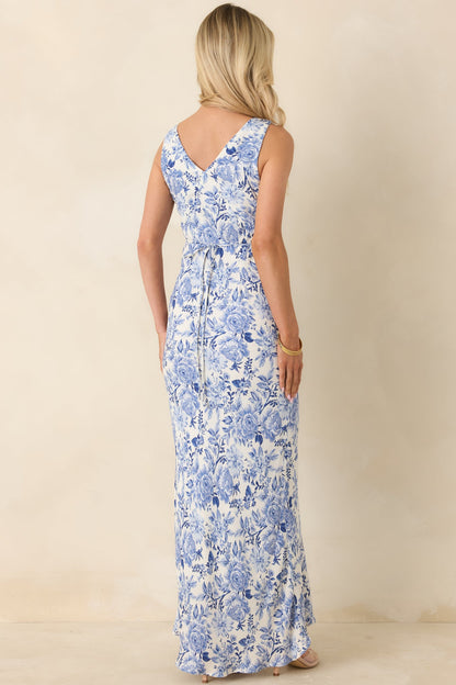 Catching Dreams Blue Floral Maxi Dress