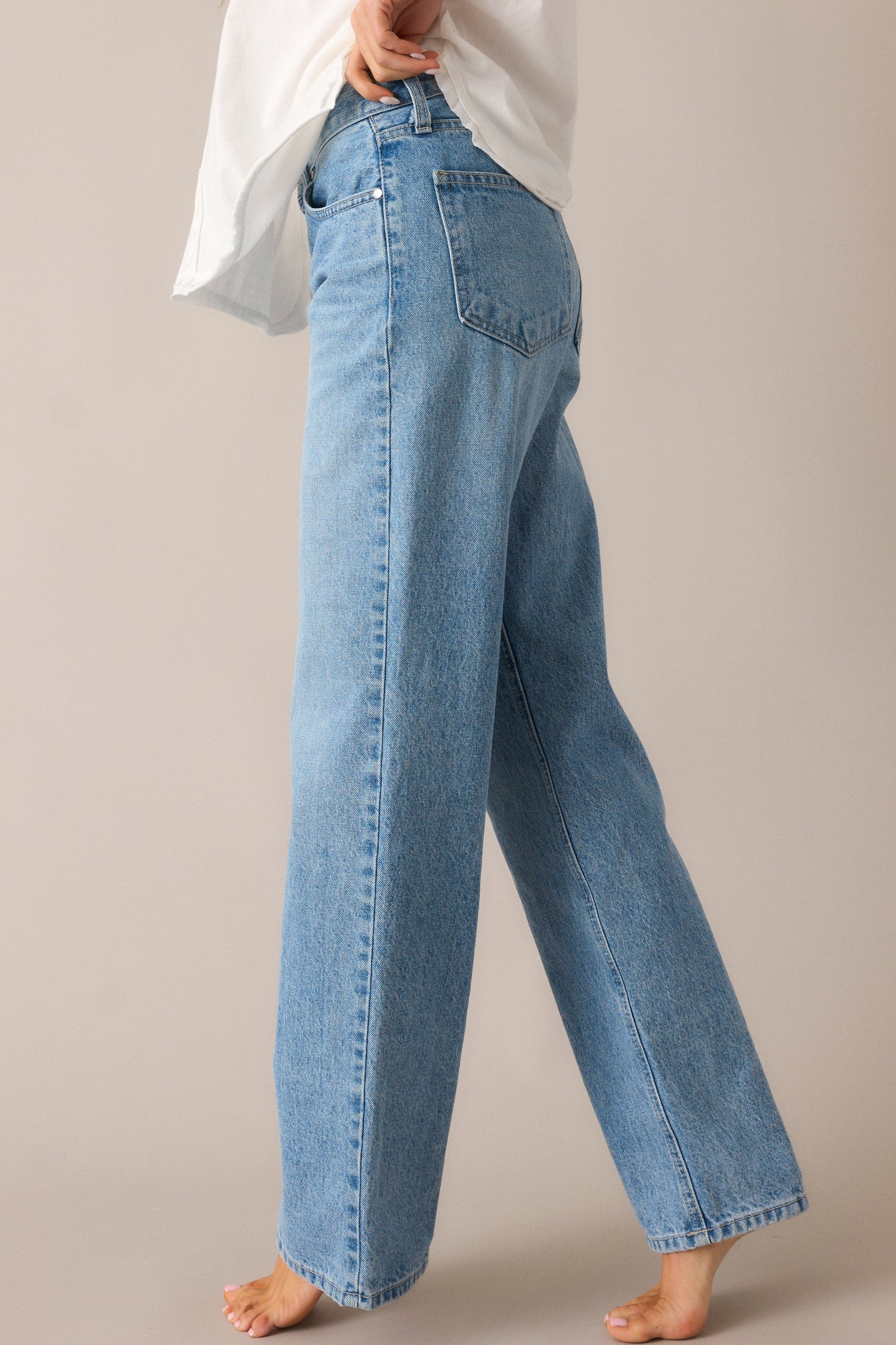 More Than Ever Light Wash Relaxed Straight Leg Jeans