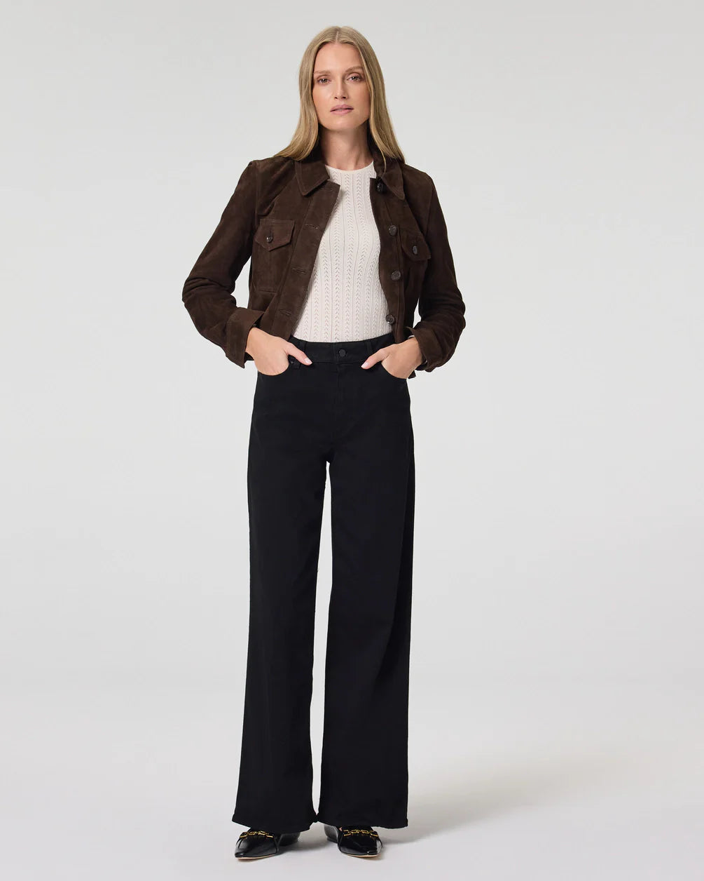 Anessa 31" Wide Leg in Black Shadow