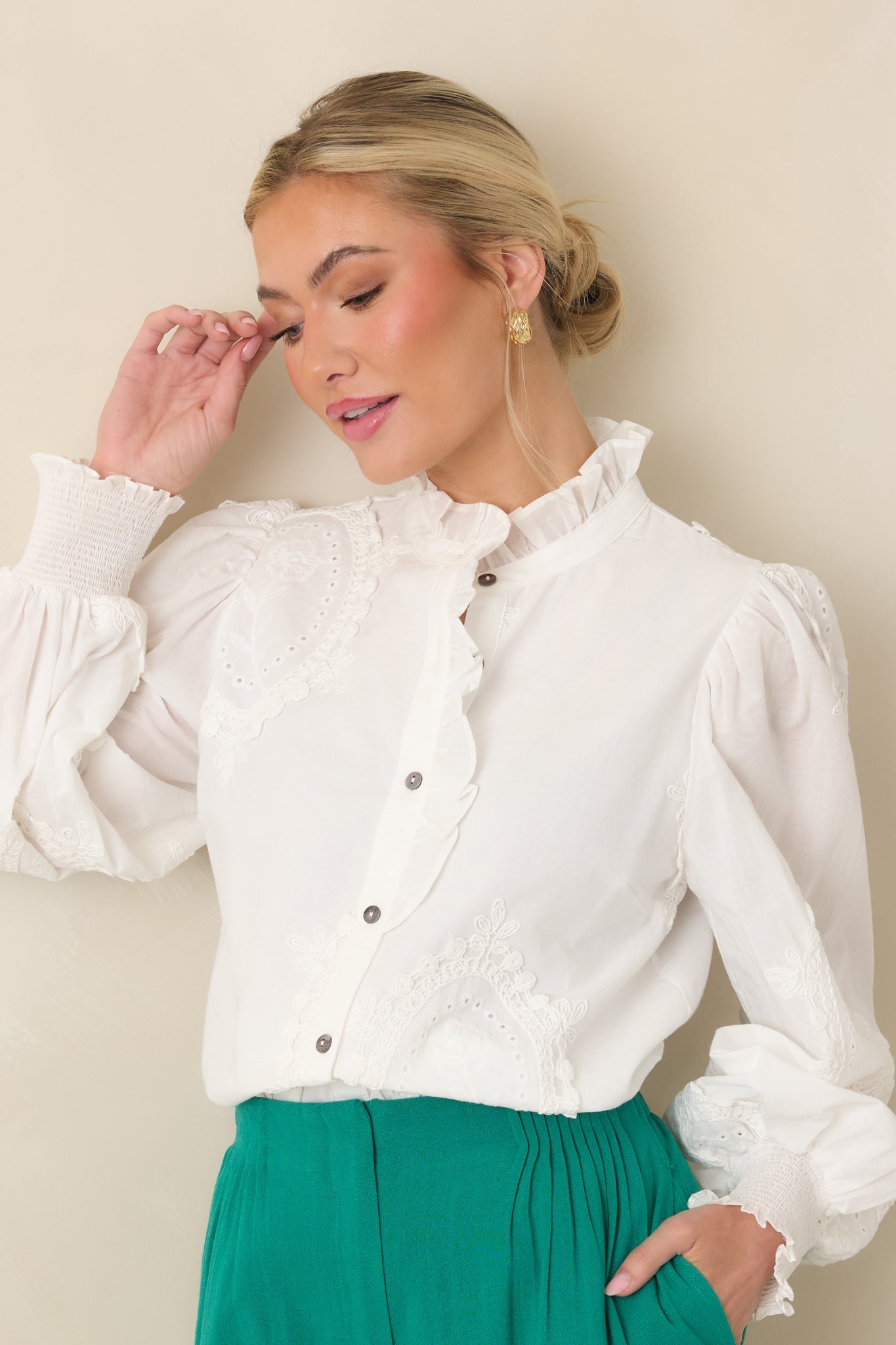 Everyday Moments Kelly Green Linen Blend High Waisted Shorts