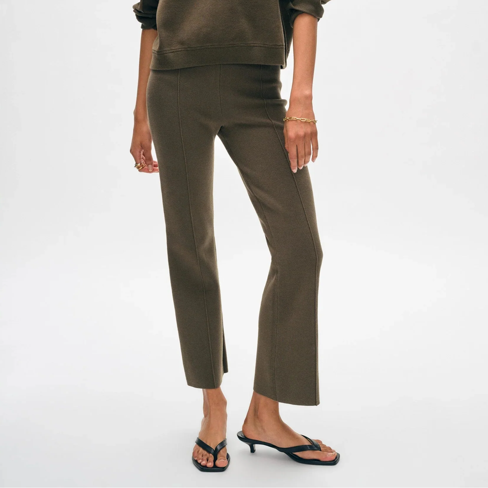 White + Warren Superfine Organic Cotton Kick Flare Pants