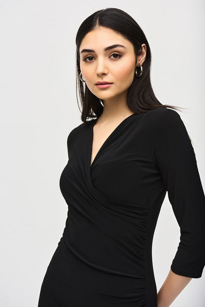 Joseph Ribkoff Three-Quarter Sleeve Wrap Dress