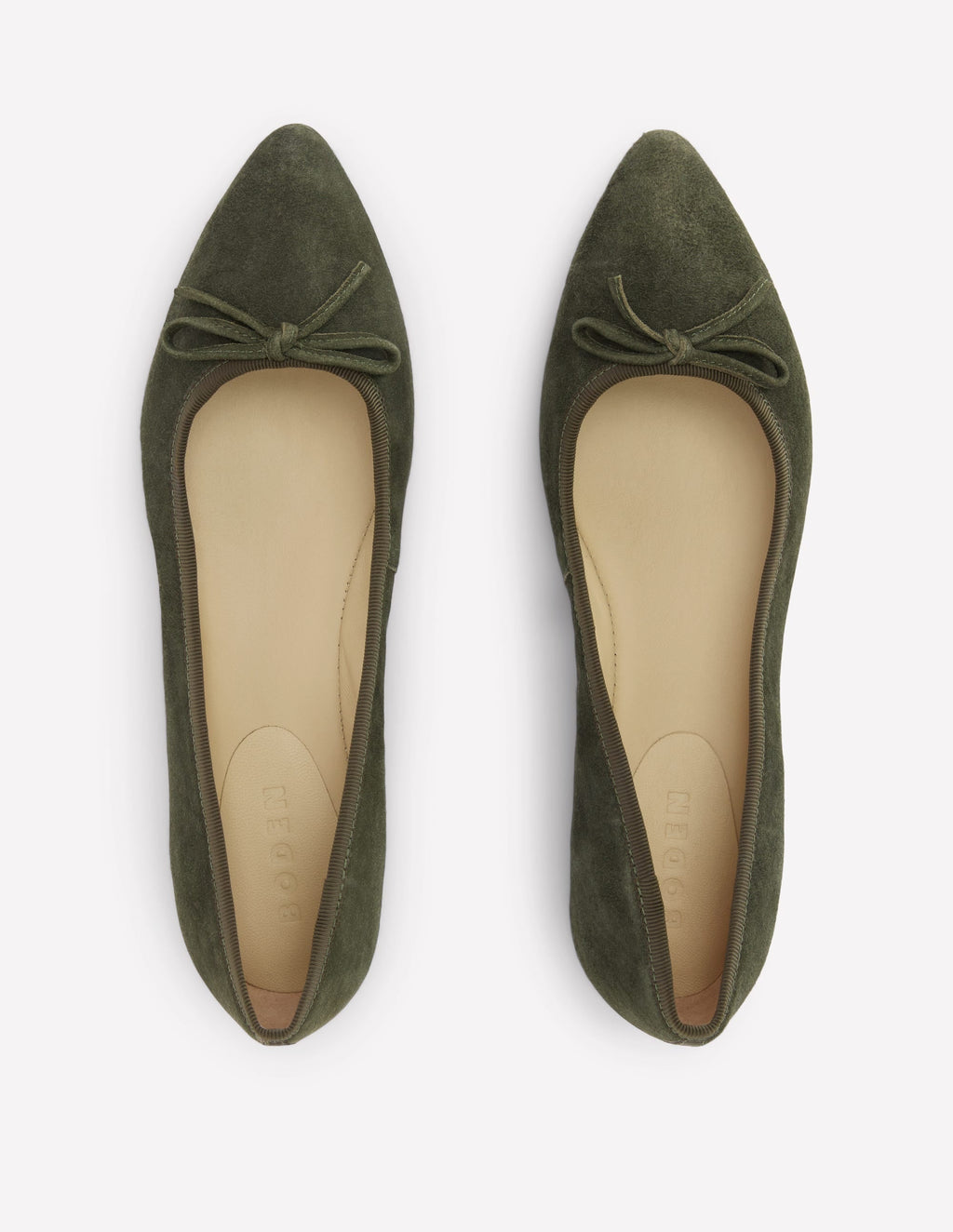 Point Flexi Sole Flats-Dark Moss