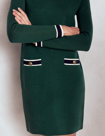 Holly Knitted Shift Dress-Emerald Night
