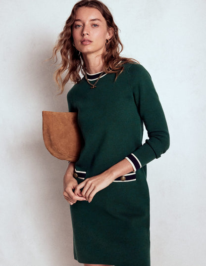 Holly Knitted Shift Dress-Emerald Night