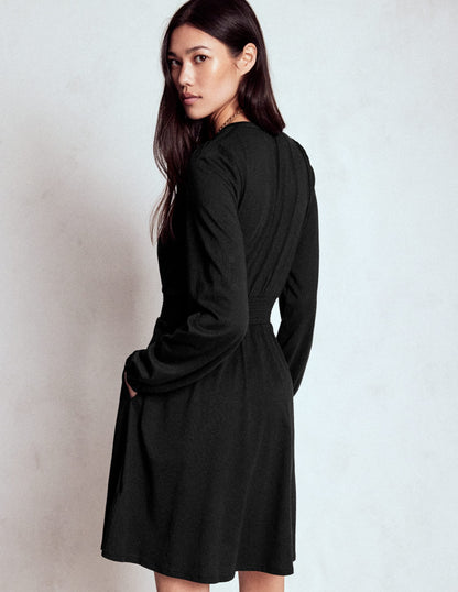 Sarah Short Jersey Dress-Black