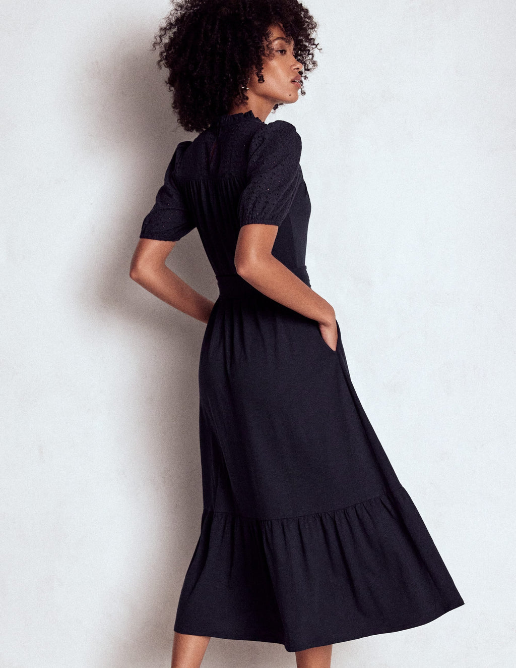 Lorelei Broderie Jersey Dress-Navy