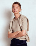 Eva Cashmere T-Shirt-Chinchilla Melange