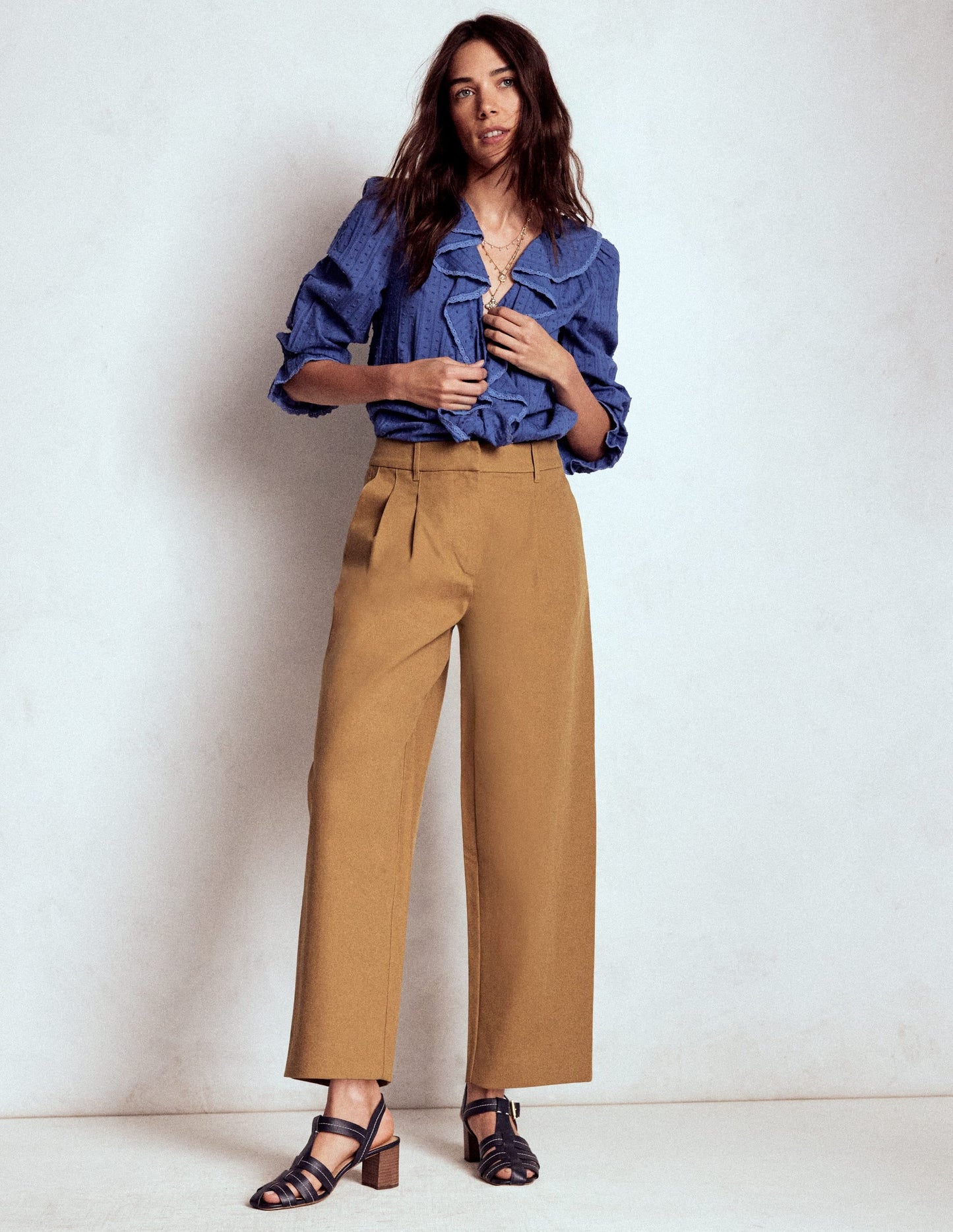 Bloomsbury Cotton Pants-Camel