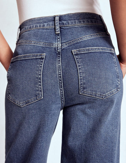 High Rise Clean Wide Jeans-Mid Vintage