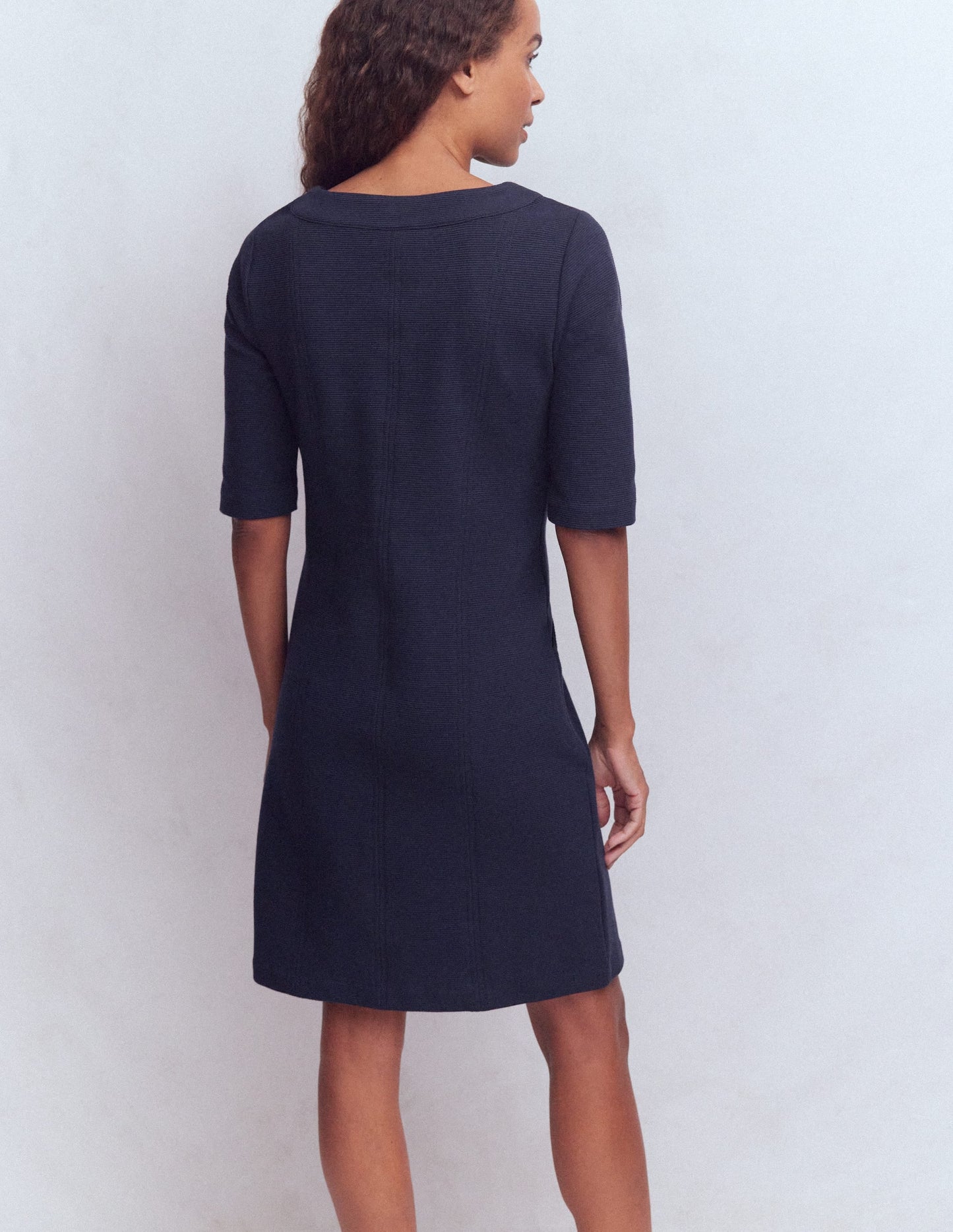 Nessa Ottoman Shift Dress-Navy