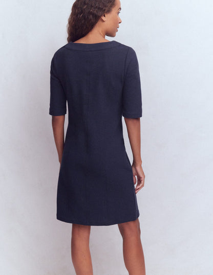 Nessa Ottoman Shift Dress-Navy