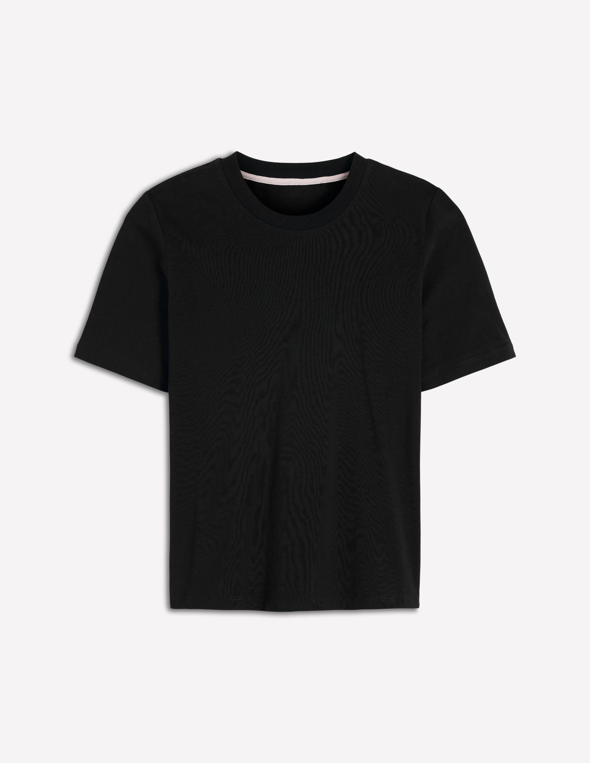 Cotton Crew Neck T-shirt-Black