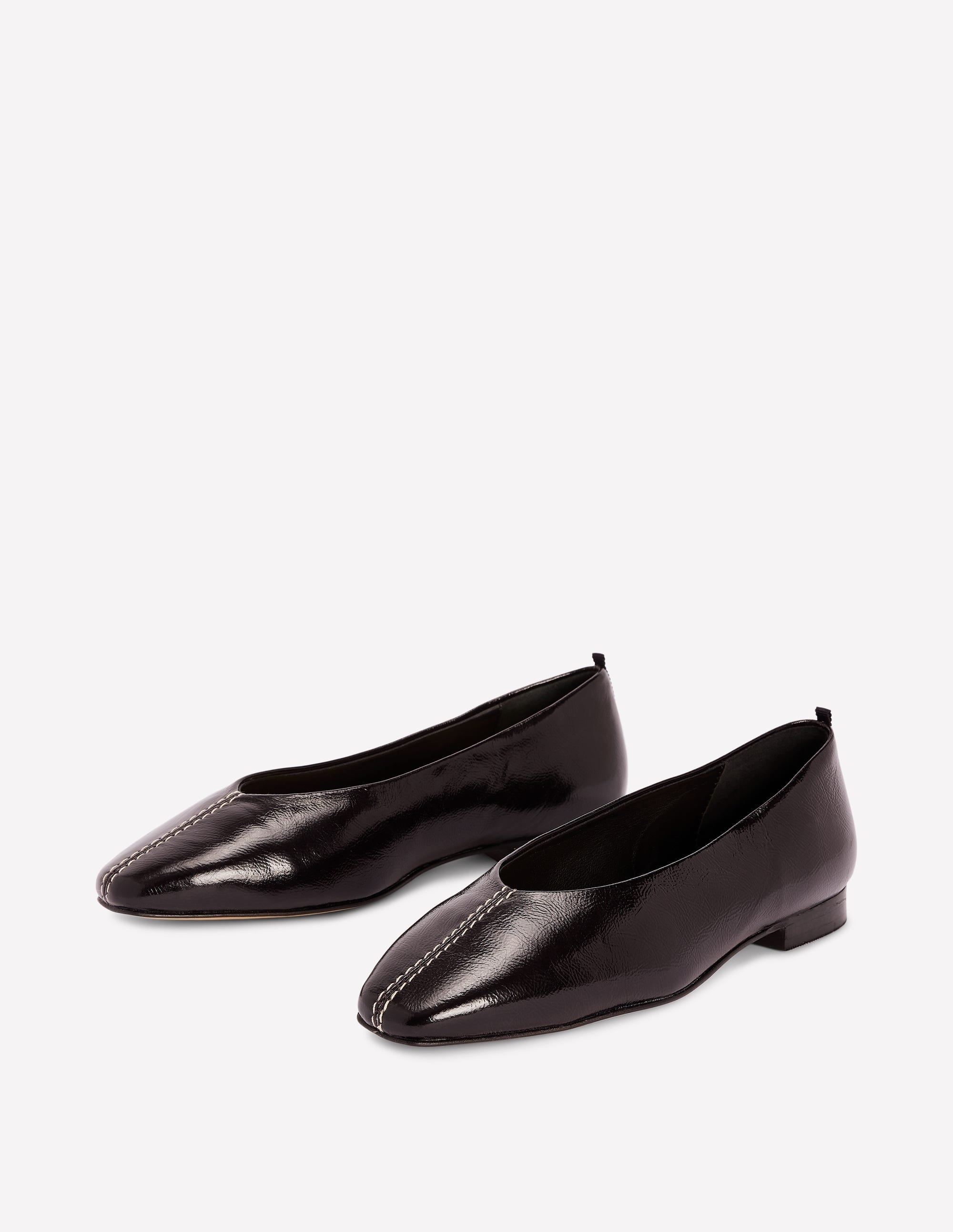 High Cut Stitch Detail Flats-Deep Oxblood