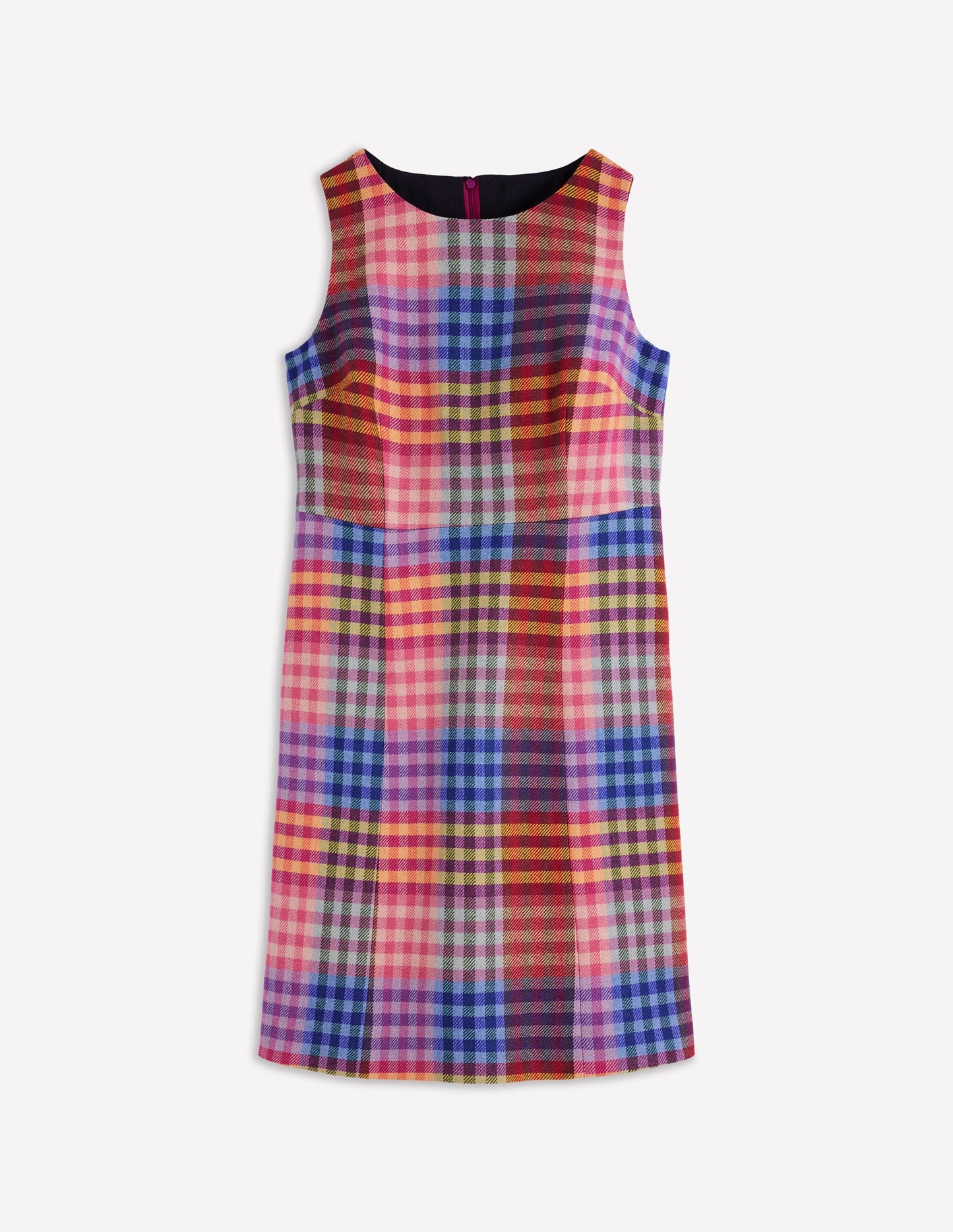 Annie Check Shift Dress-Rainbow Multigingham