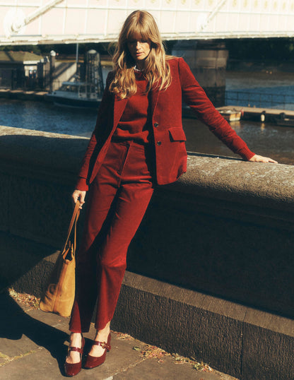 Canonbury Cord Pants-Burgundy Red