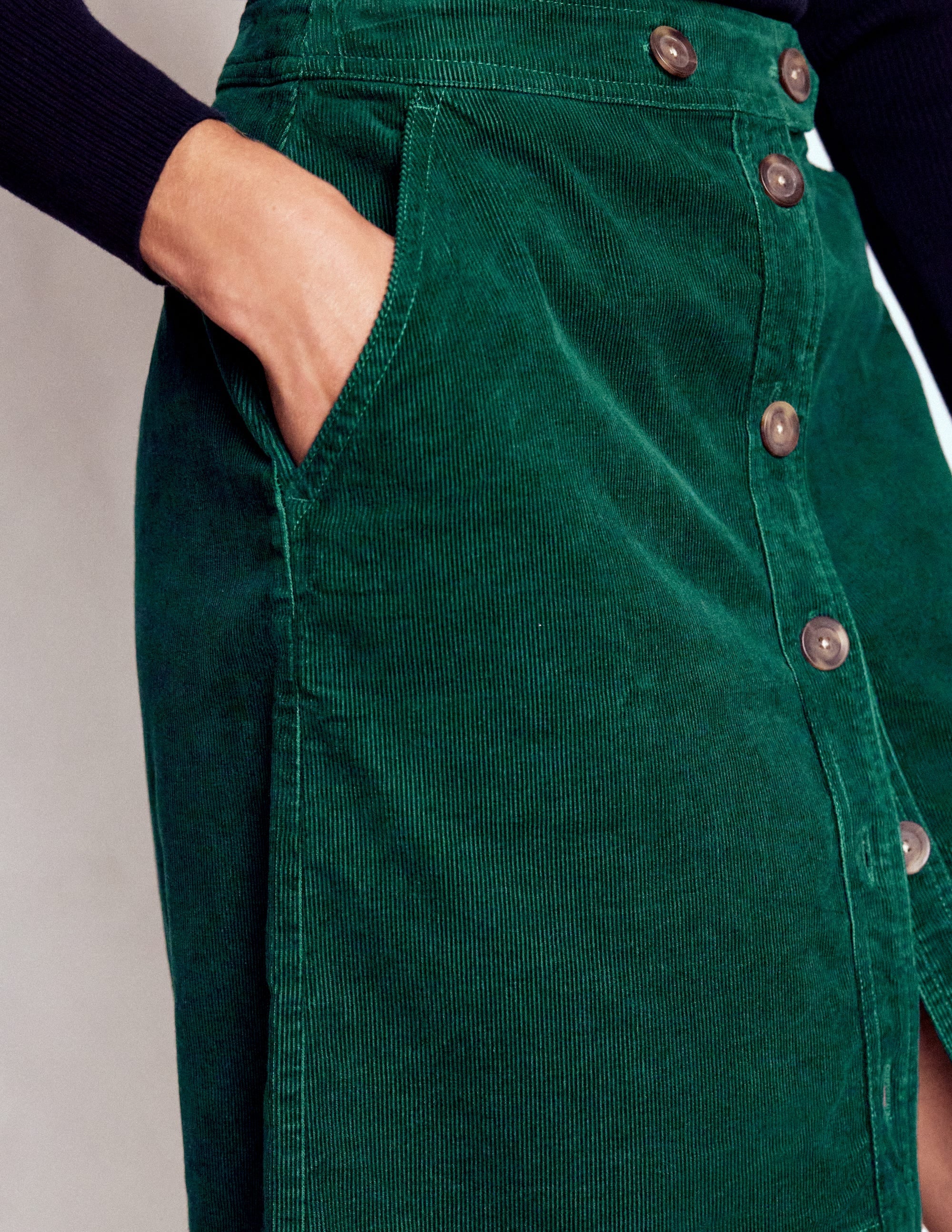 Cecelia Cord Skirt-Emerald Night