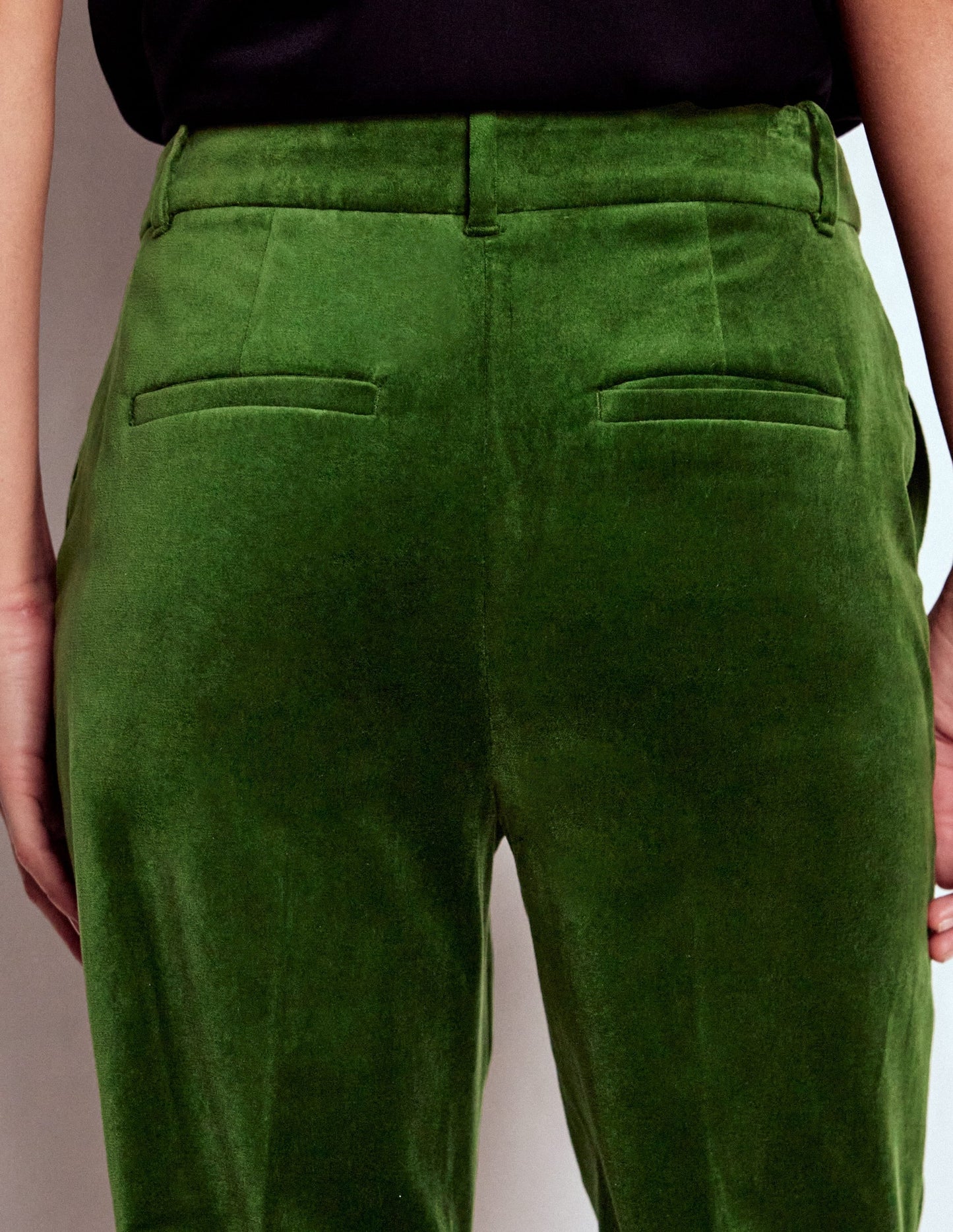Canonbury Velvet Pants-Green Fir