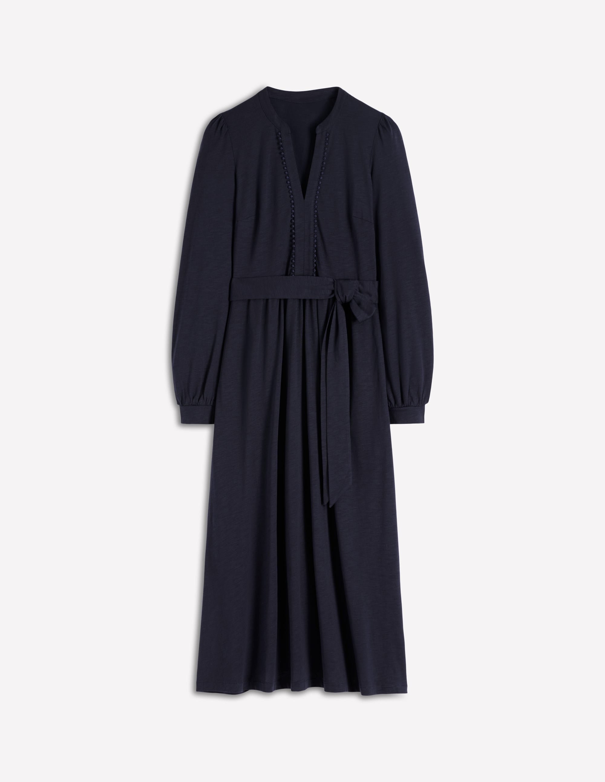 Naomi Long Sleeve Jersey Dress-Navy
