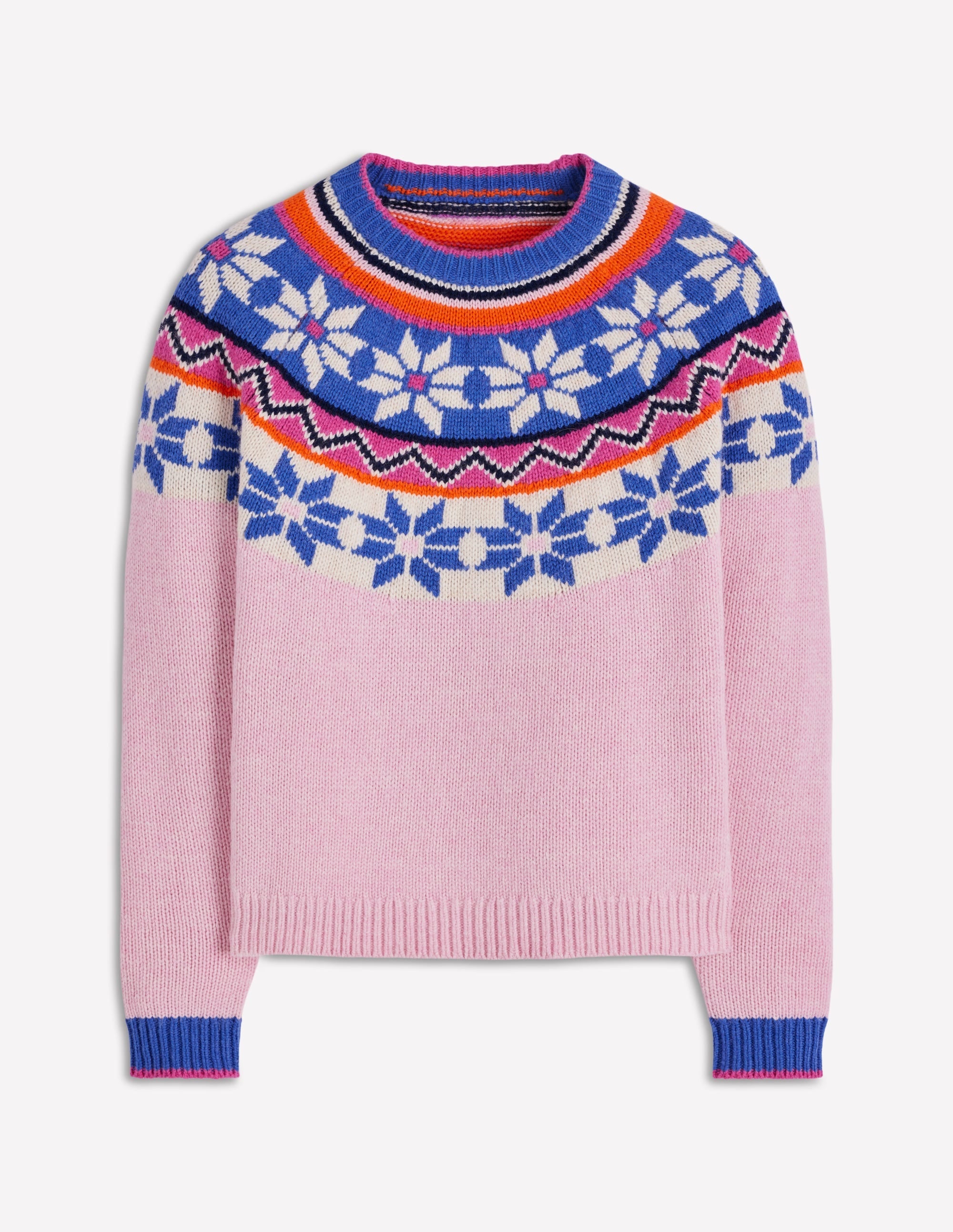 Eleanor Fair Isle Sweater-Meadowsweet Pink