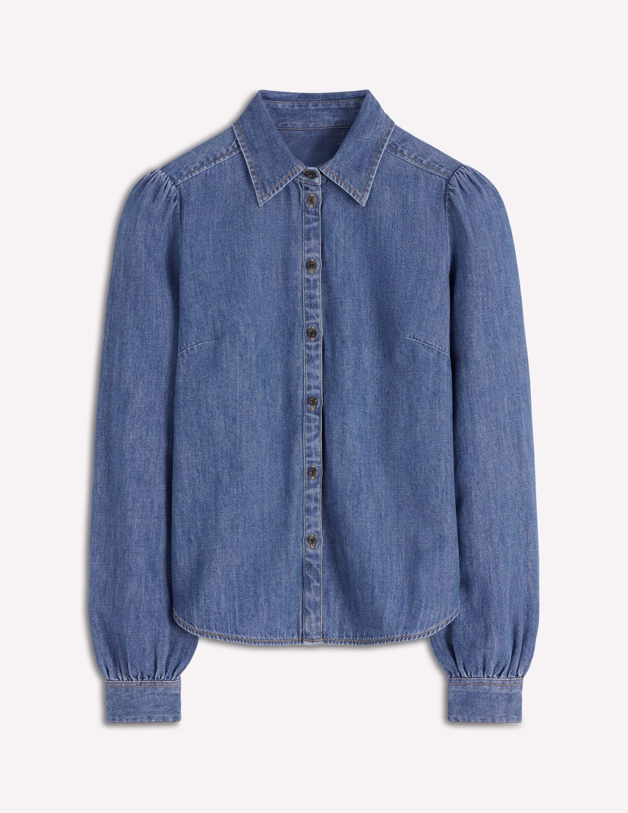 Cara Denim Shirt-Mid Vintage