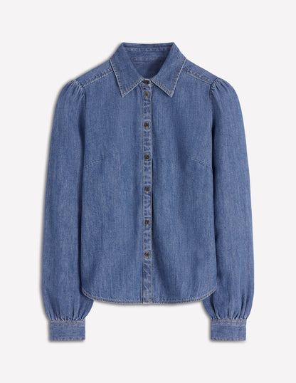 Cara Denim Shirt-Mid Vintage