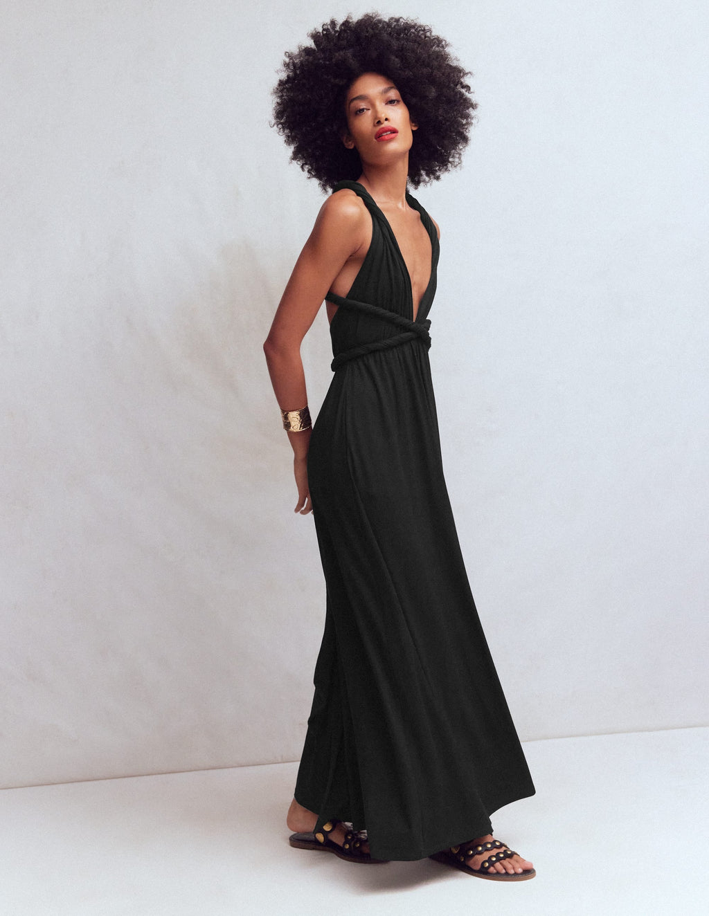 Multiway Jersey Maxi Dress-Black