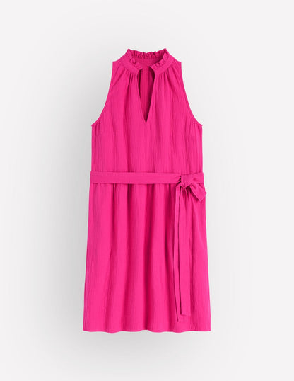 Viv Double Cloth Short Dress-Pink Peony