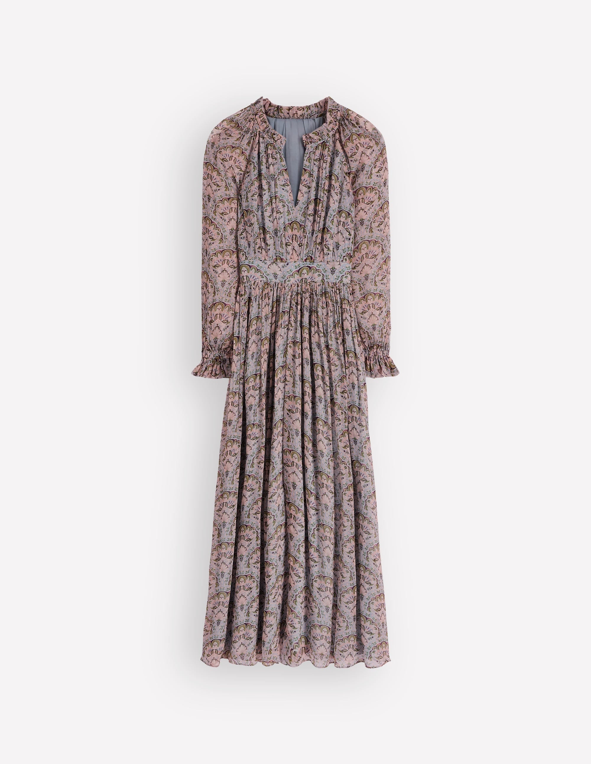 Romantic Ruffle Neck Dress-Multi Paradise Gardens