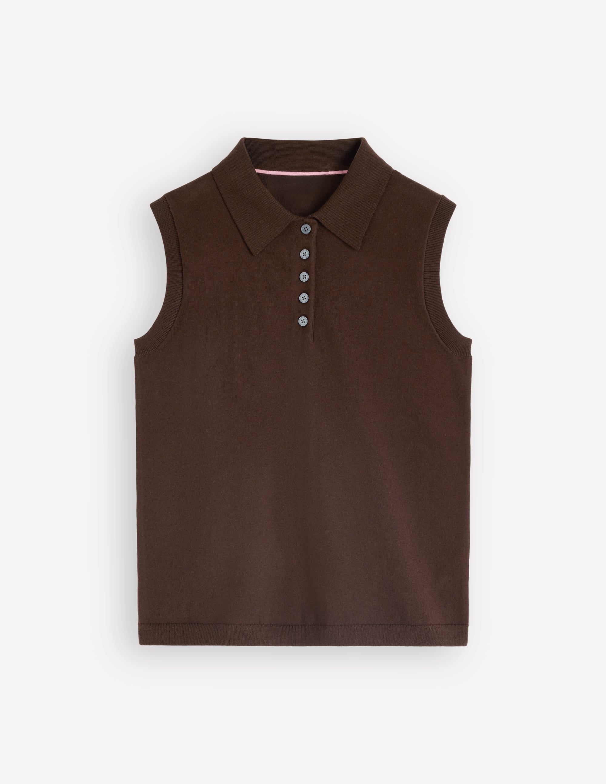 Chloe Henley Knitted Tank-Bitter Chocolate