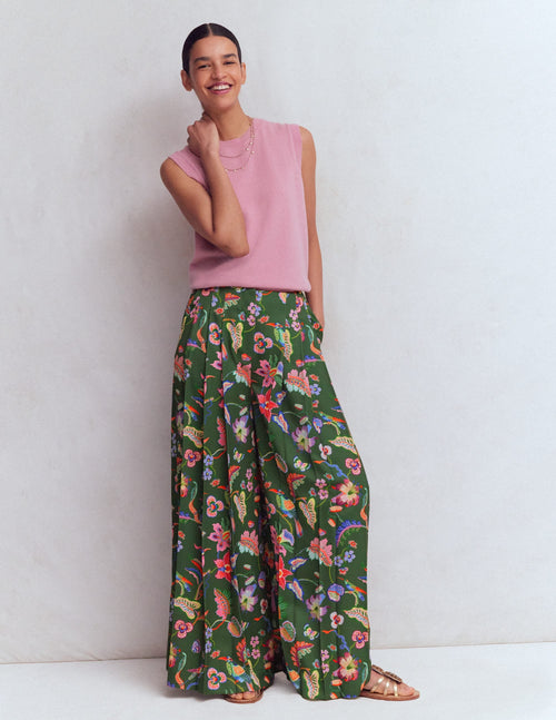 Regent Wide Leg Pants-Hunter Green, Orchid Canopy