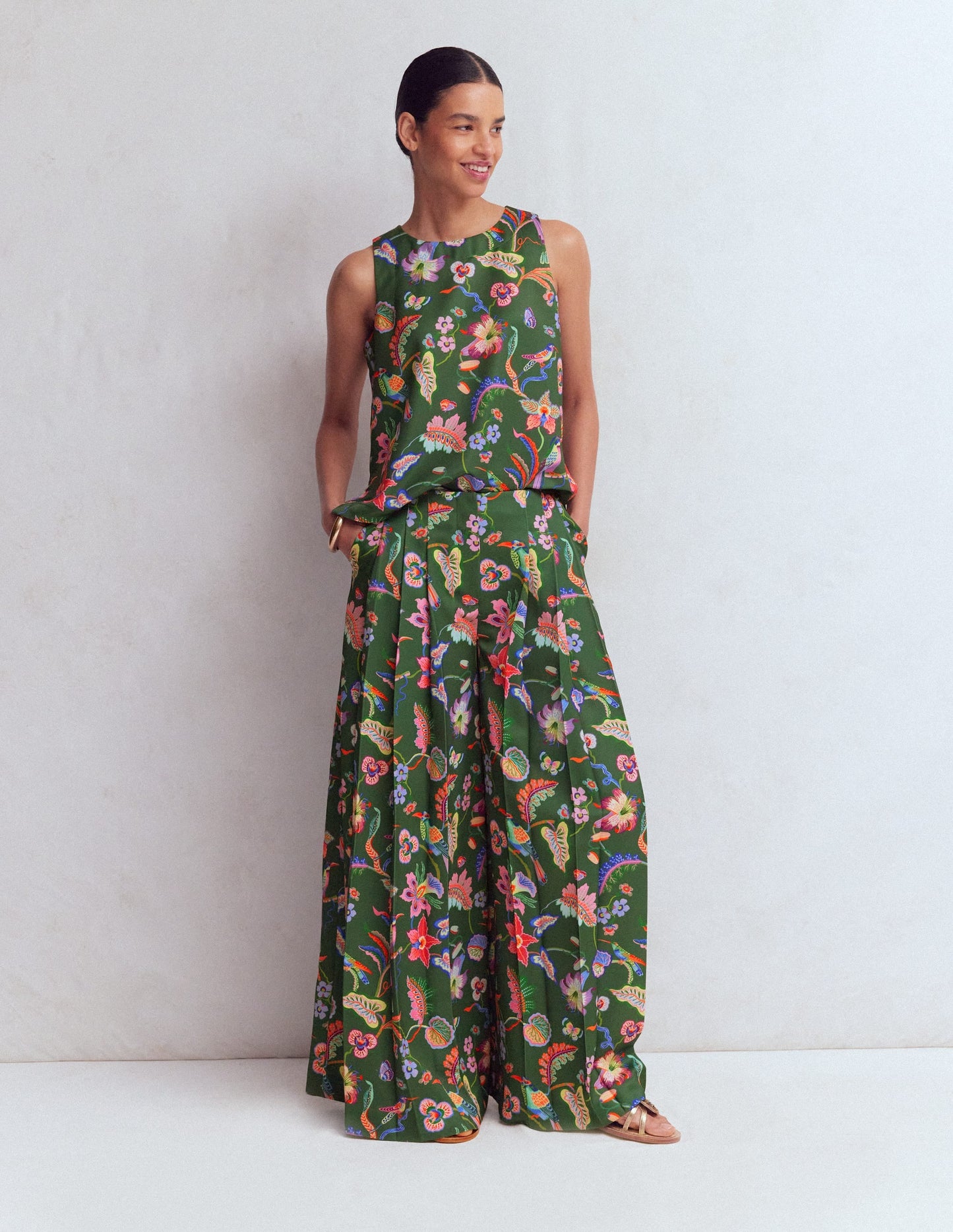 Regent Wide Leg Pants-Hunter Green, Orchid Canopy