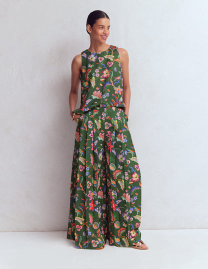 Regent Wide Leg Pants-Hunter Green, Orchid Canopy