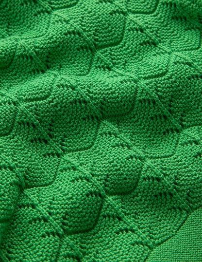 Knitted Pointelle Shorts-Lime Juice Green