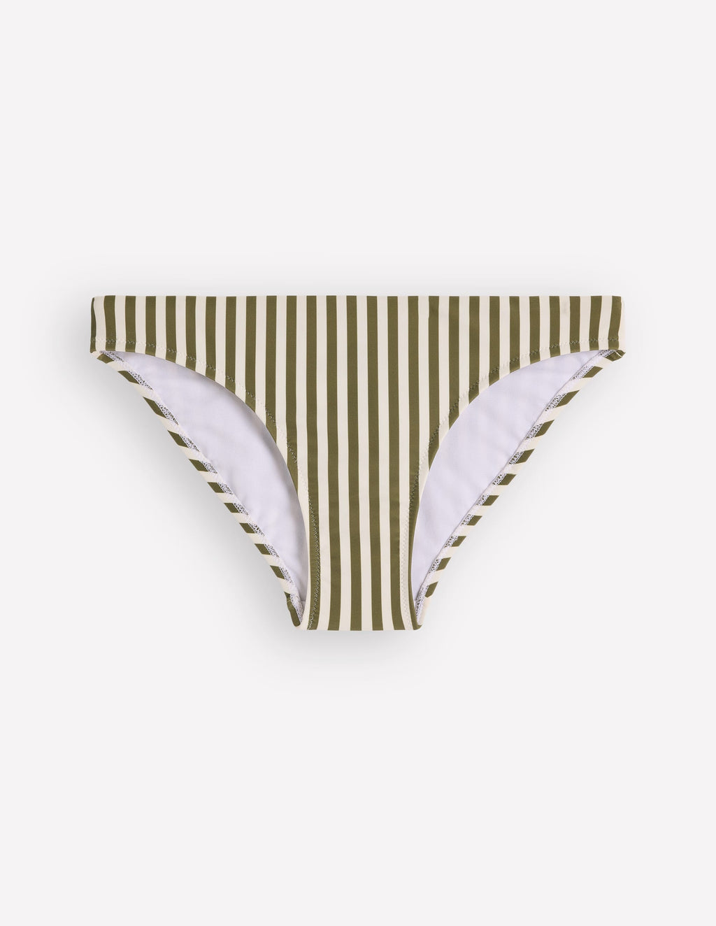 Classic Bikini Bottoms-Olive, Ivory Stripe