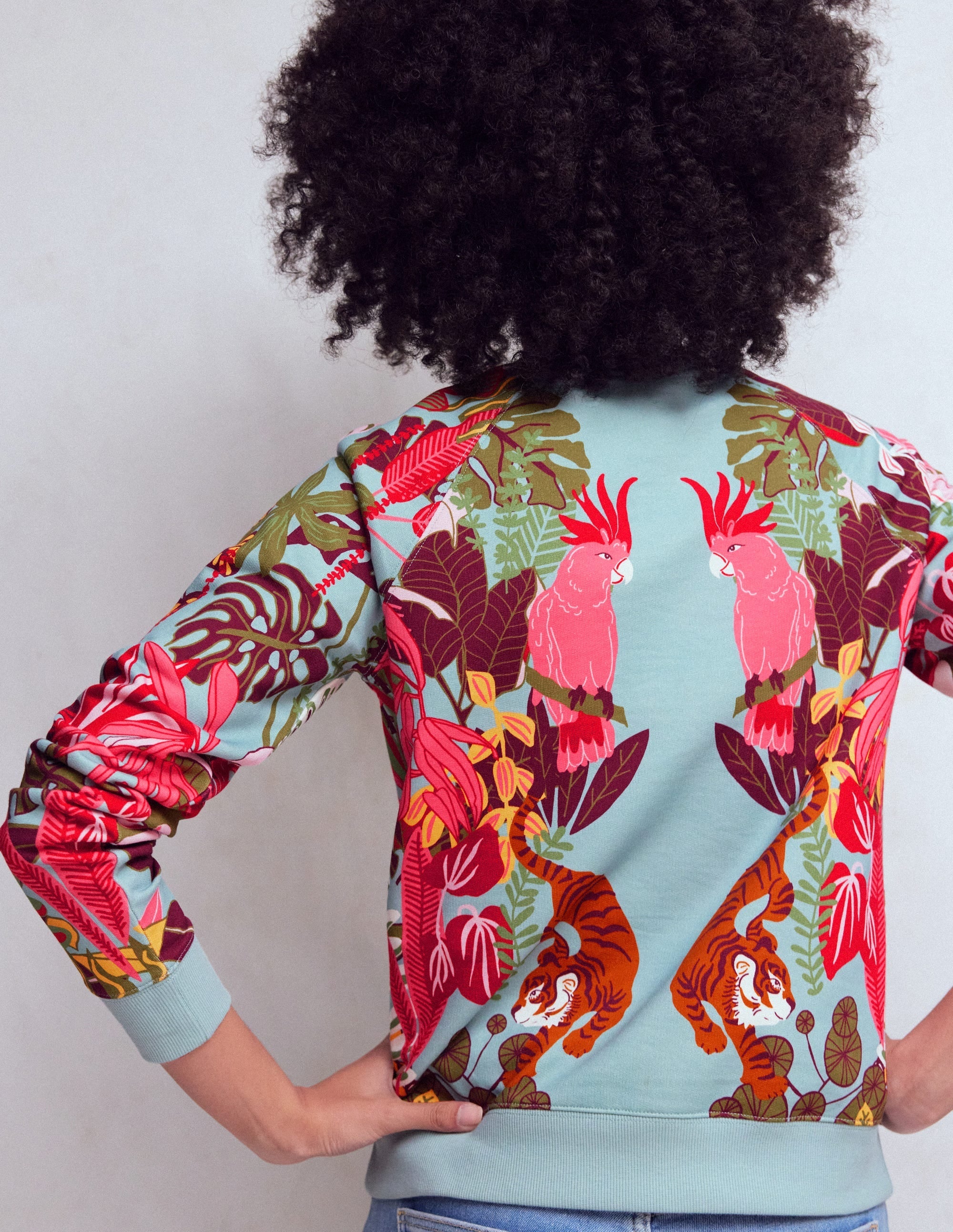 Emi Printed Sweatshirt-Tropical Safari Placement