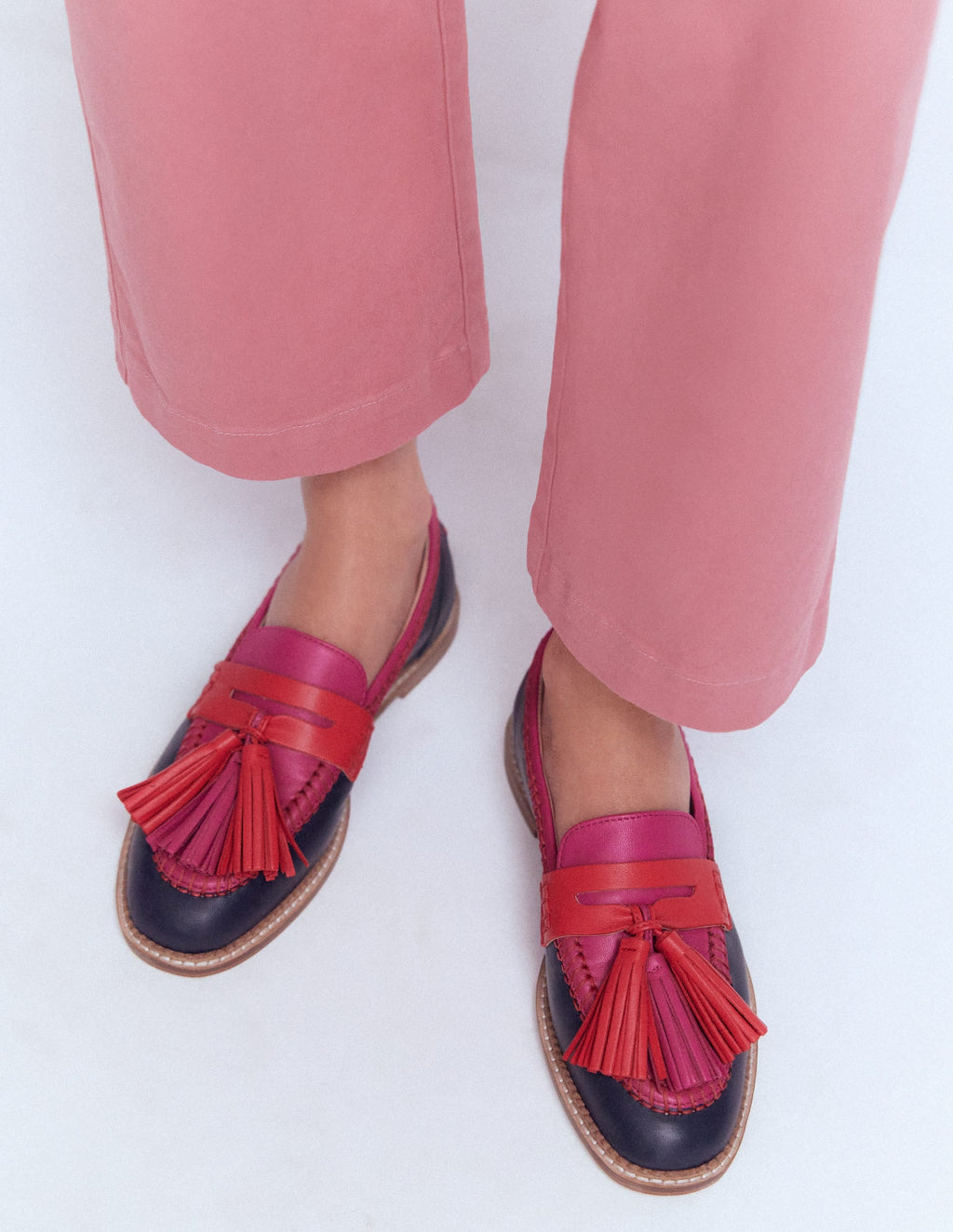 Nya Penny Loafers-Colourblock Tassel
