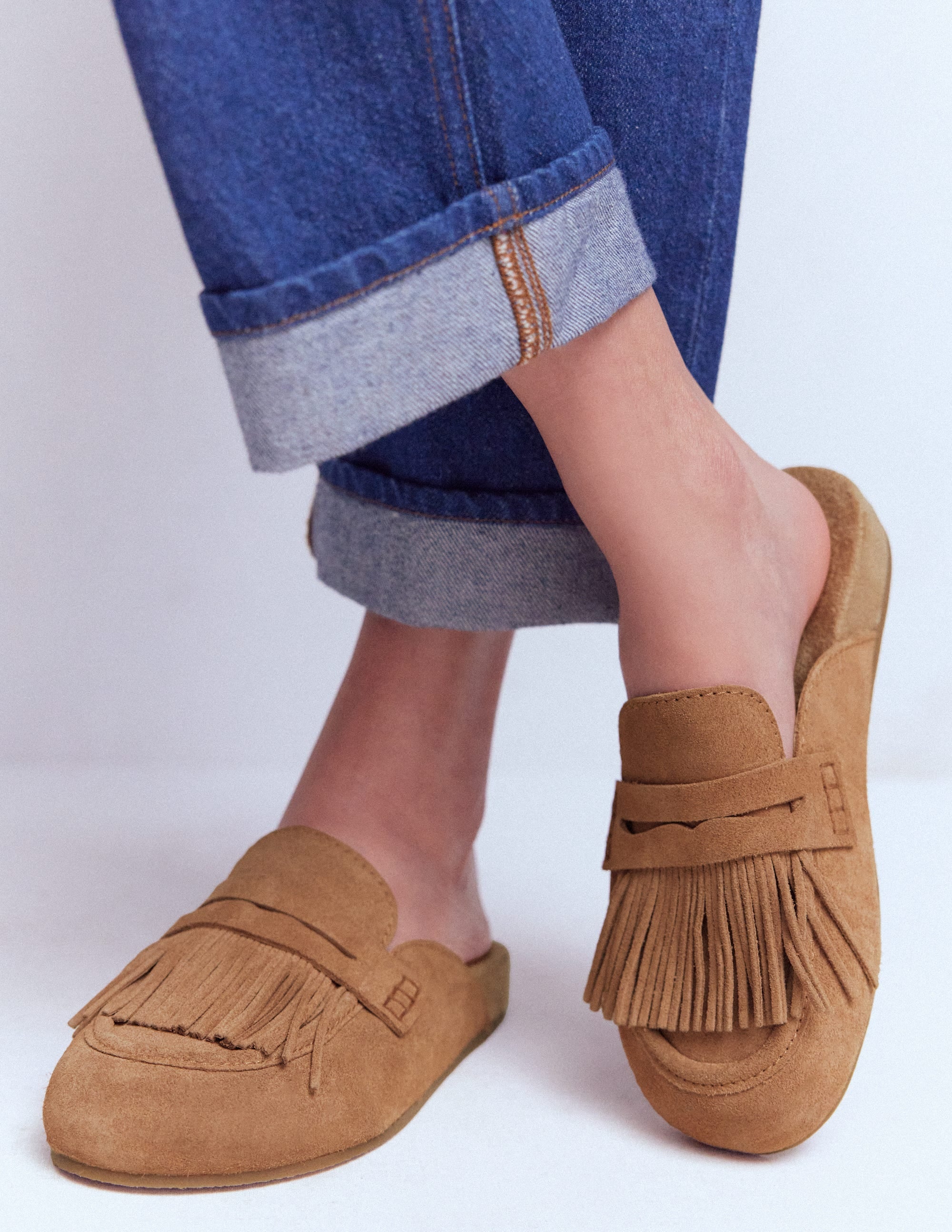 Etta Ghillie Mule Clogs-Tan