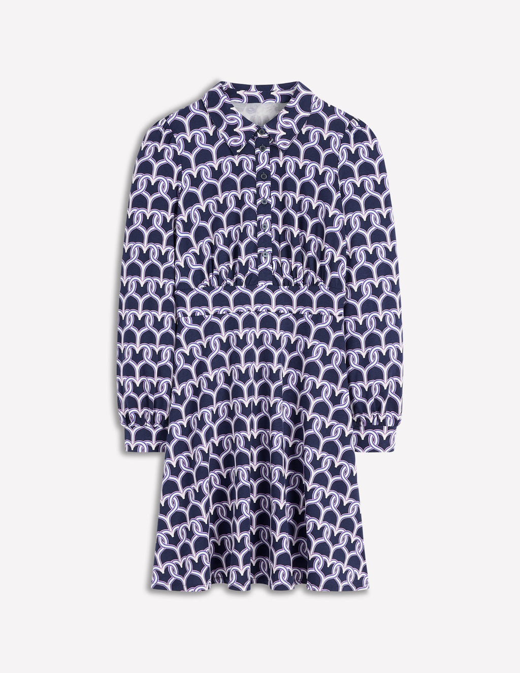 Orla Short Jersey Shirt Dress-French Navy, Heart Link