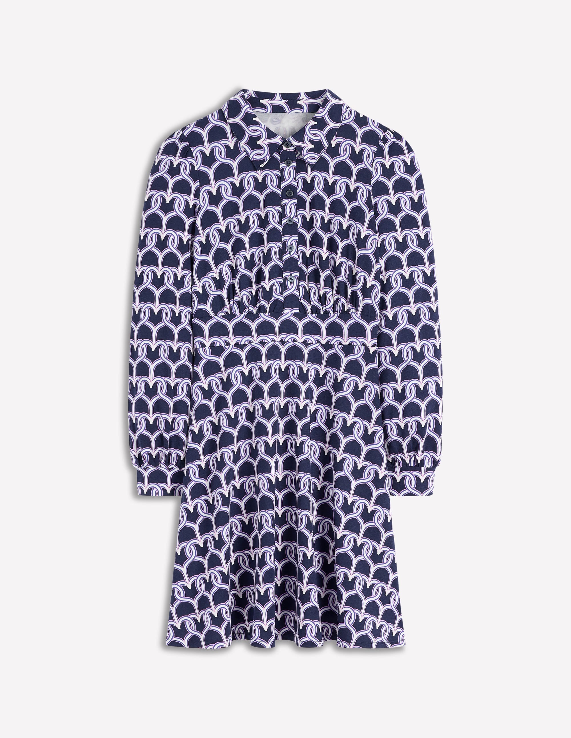 Orla Short Jersey Shirt Dress-French Navy, Heart Link