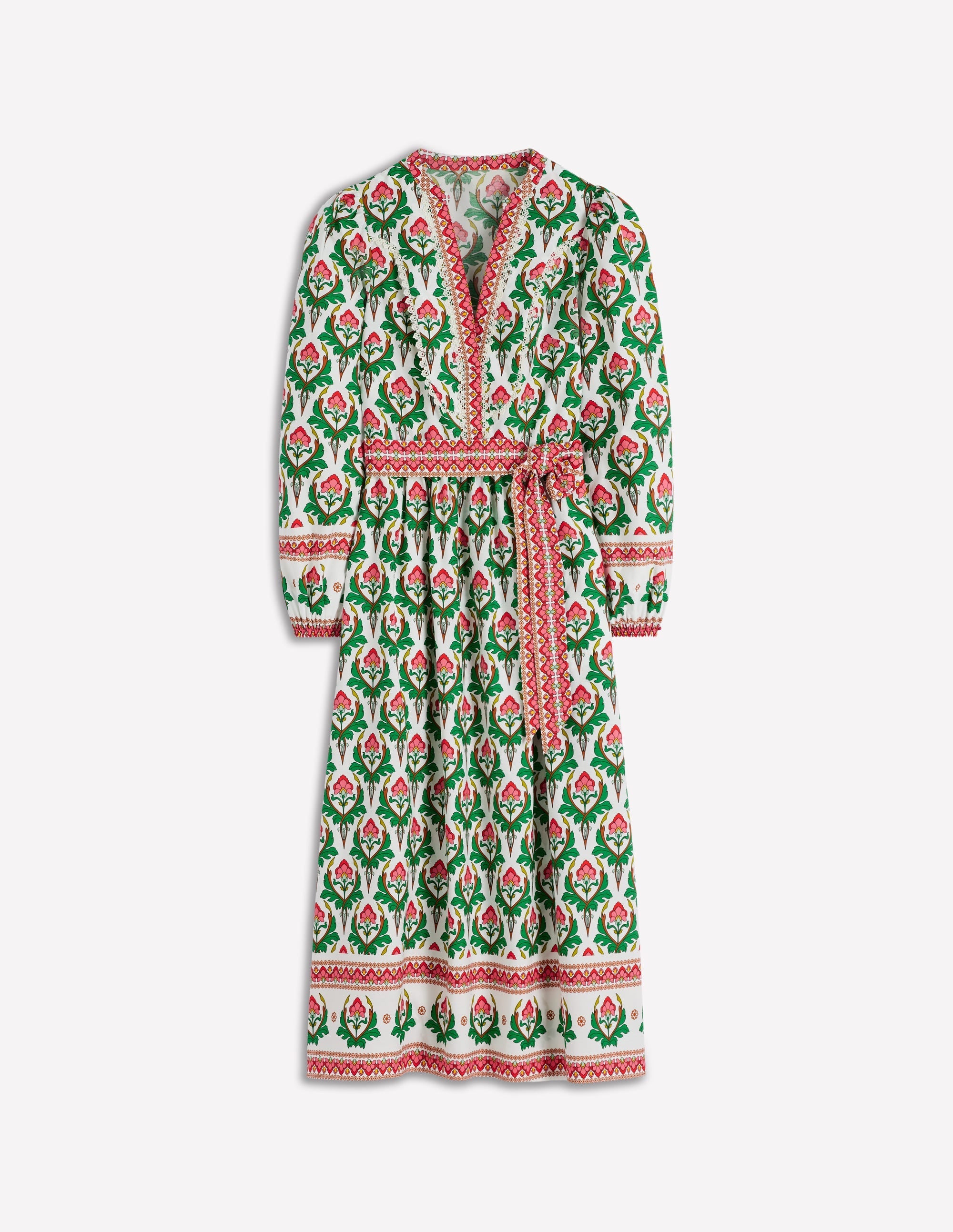 Cary Cotton Midi Dress-Multi, Ornamental Stamp